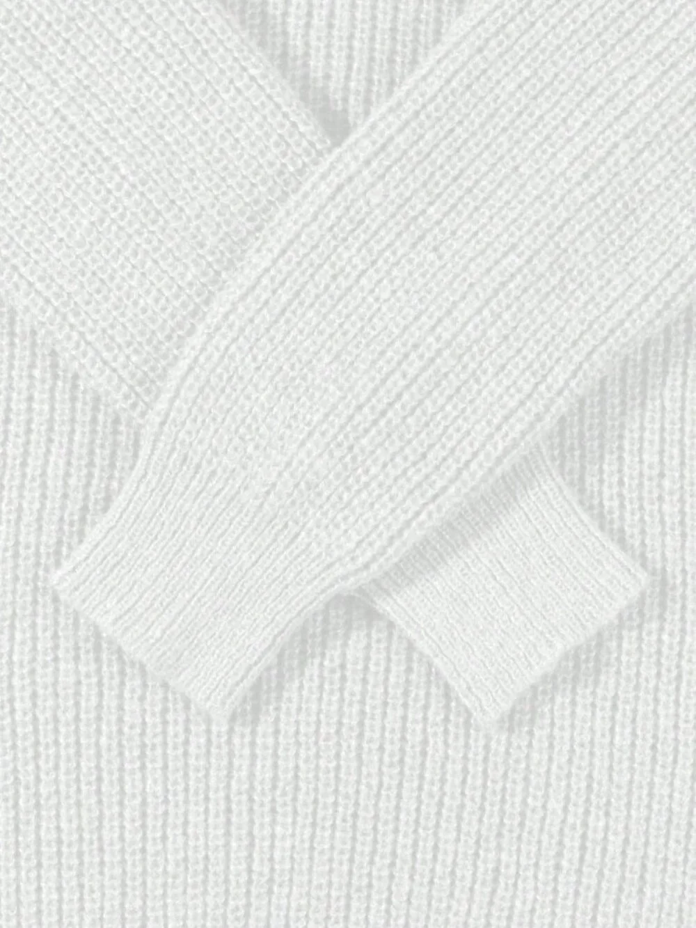 White Casual Men's Long Sleeve Crewneck Pullover Sweater